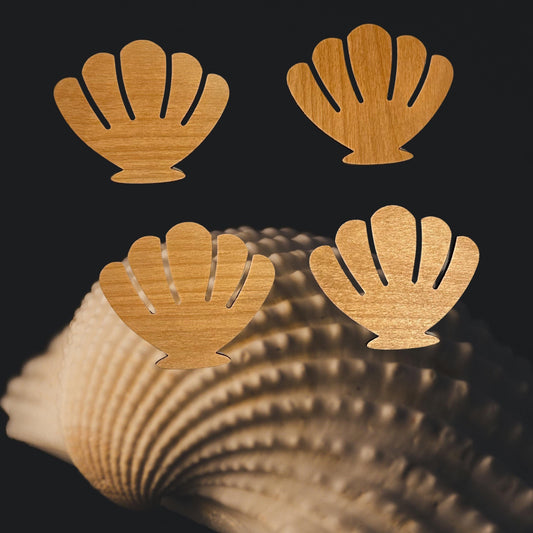 Sea Shell Laser Cut Lightweight Wood Coasters (Set of 4)