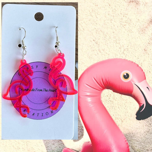 Flamingo Laser Cut Lightweight Acrylic Earrings