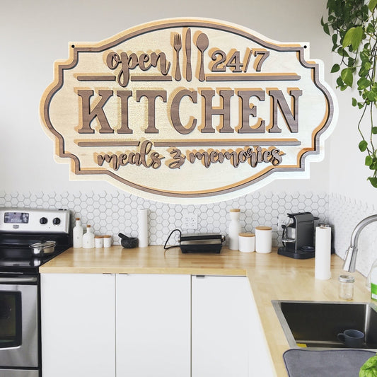 Kitchen Laser Cut Lightweight Wood Wall Sign
