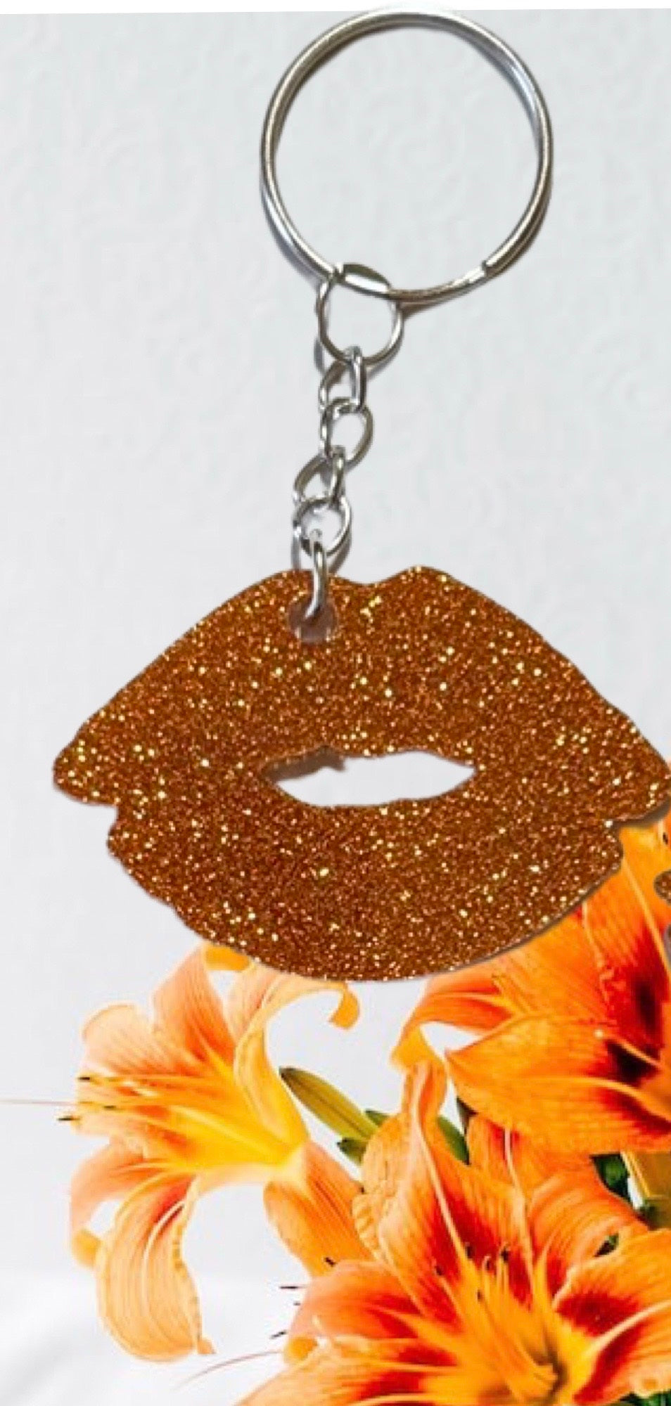Glitter Lips Laser Cut Lightweight Acrylic Keychains- Multiple Colors