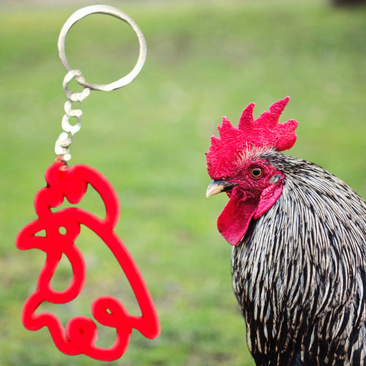 Rooster Laser Cut Lightweight Acrylic Keychain