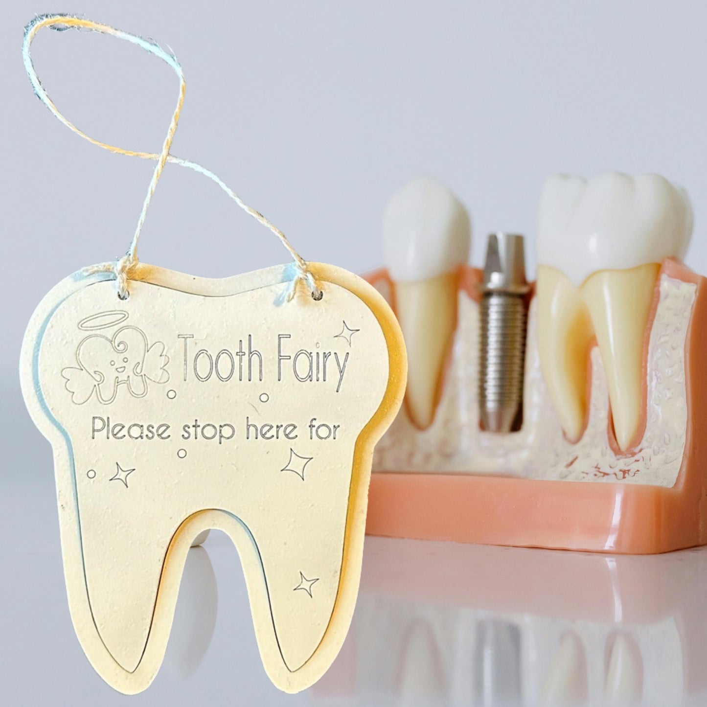 Tooth Fairy Laser Cut Lightweight Wood Tooth Tray