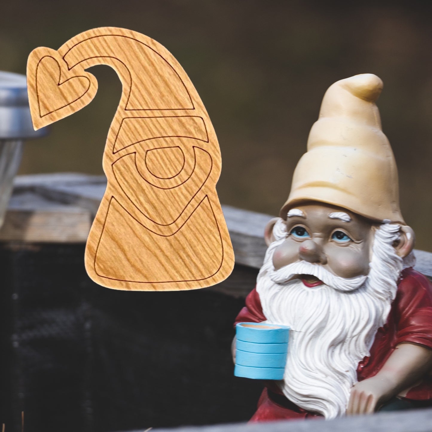 Whimsical Gnome Laser Cut Lightweight Wood Magnets (Set of 3)