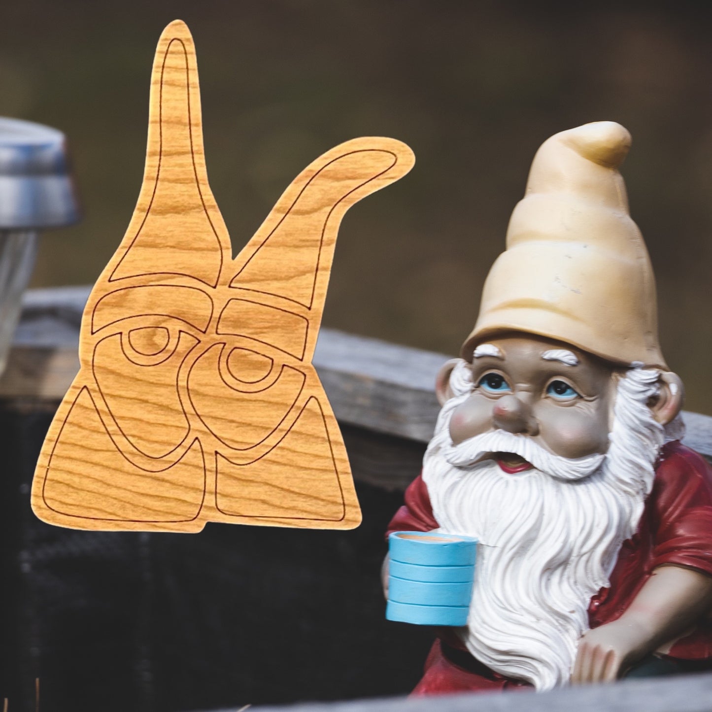 Whimsical Gnome Laser Cut Lightweight Wood Magnets (Set of 3)