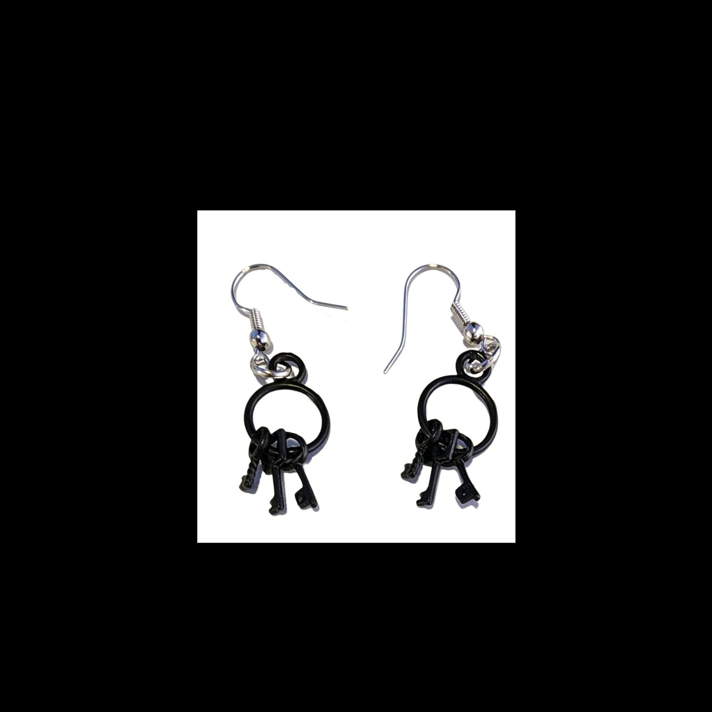 Set of 3 Black Keys Earrings
