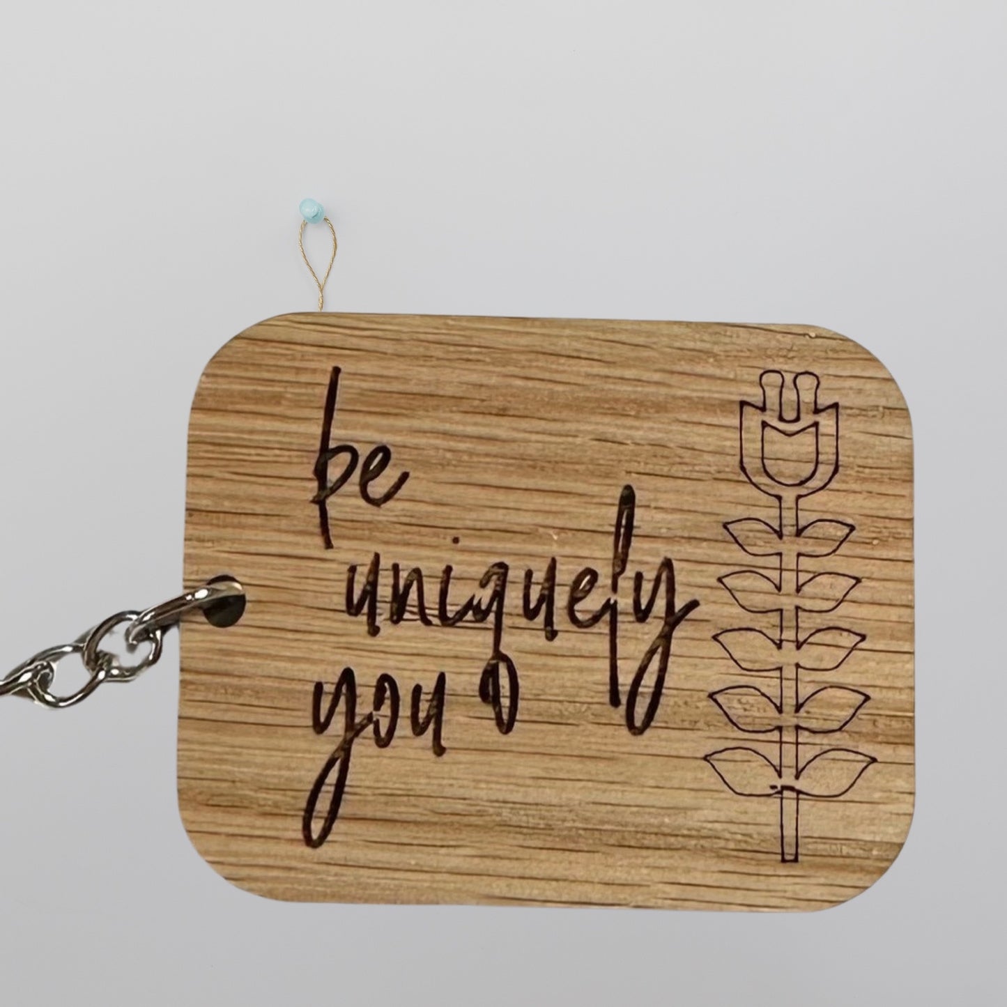 Be Uniquely You Laser Cut Lightweight Wood Keychain