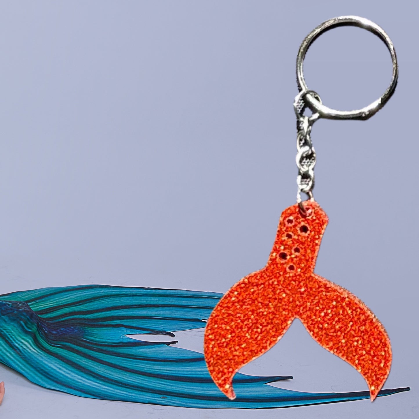 Bubble Fin Mermaid Tail Laser Cut Lightweight Acrylic Keychains- Multiple Colors