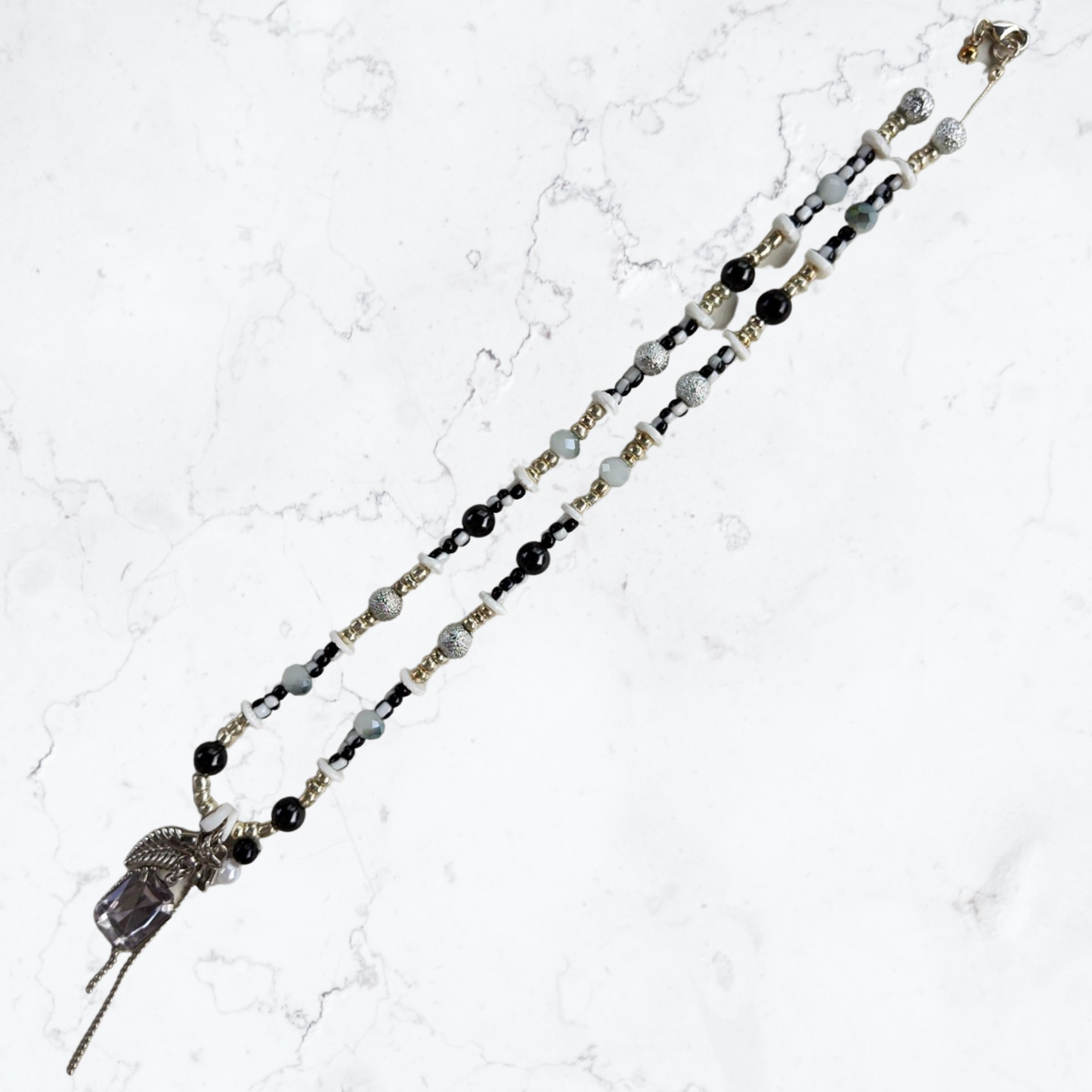 Crystal Dangle Pendant Bead Necklace