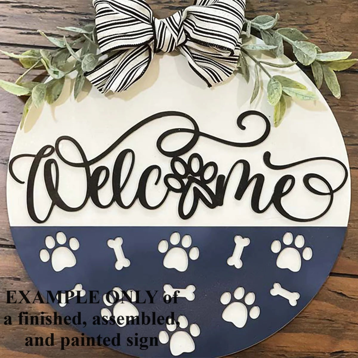Dog Theme Welcome DIY Laser Cut Wood Sign Craft Paint Kit