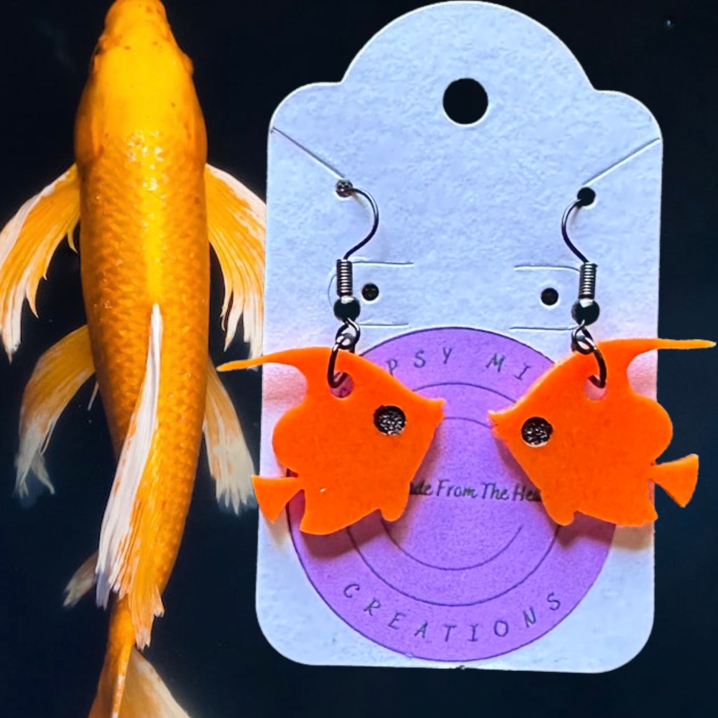 Fish Laser Cut Lightweight Acrylic Earrings- Multiple Colors