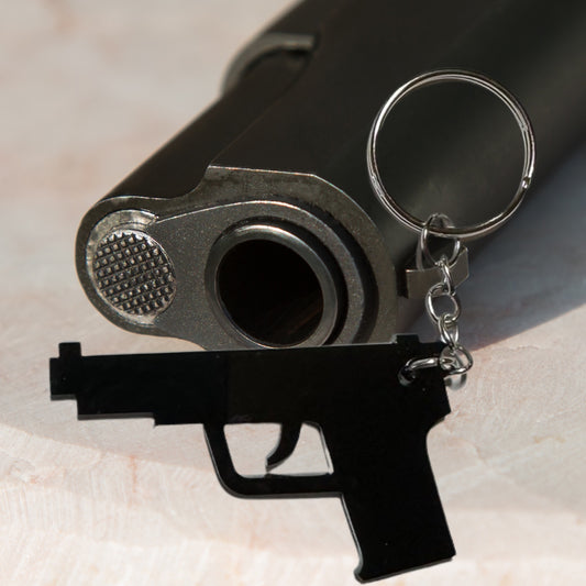 Gun Laser Cut Lightweight Acrylic Keychain