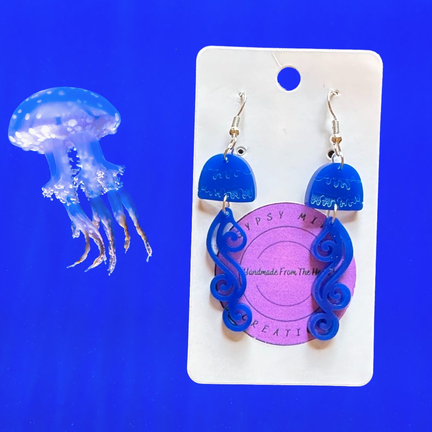 Jellyfish Laser Cut Lightweight Acrylic Earrings