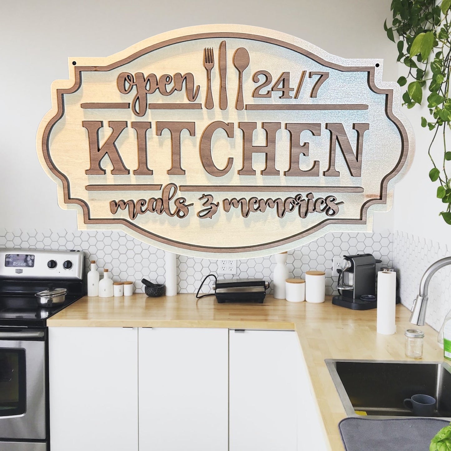 Kitchen Laser Cut Lightweight Wood Sign