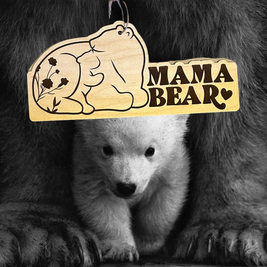 Mama Bear Laser Cut Lightweight Wood Sign