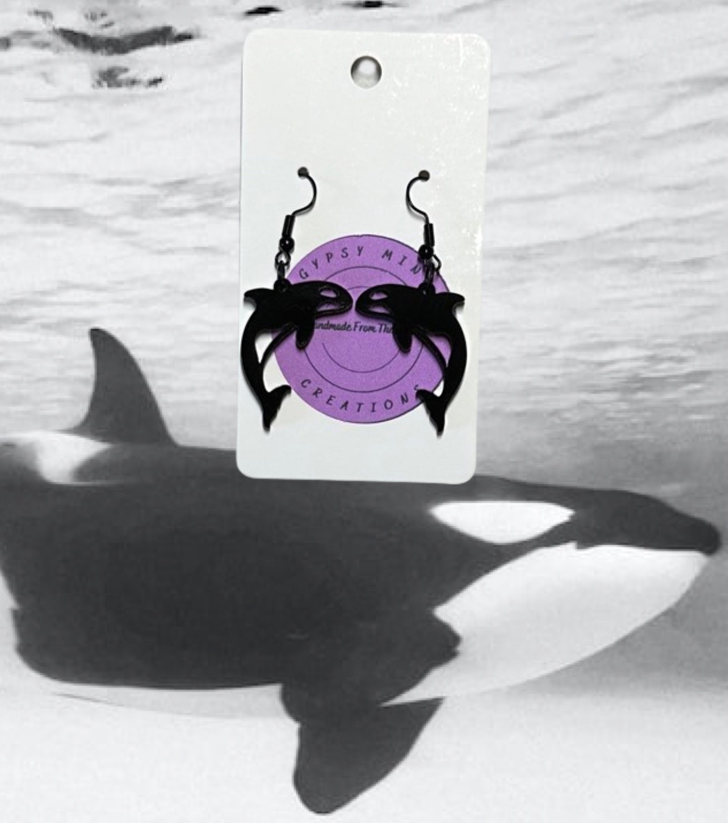 Orca Whale Laser Cut Lightweight Acrylic Earrings