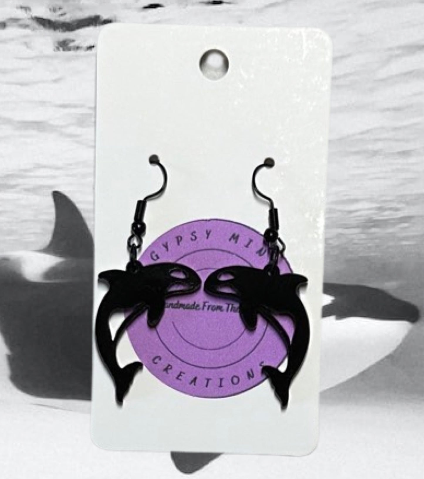 Orca Whale Laser Cut Lightweight Acrylic Earrings