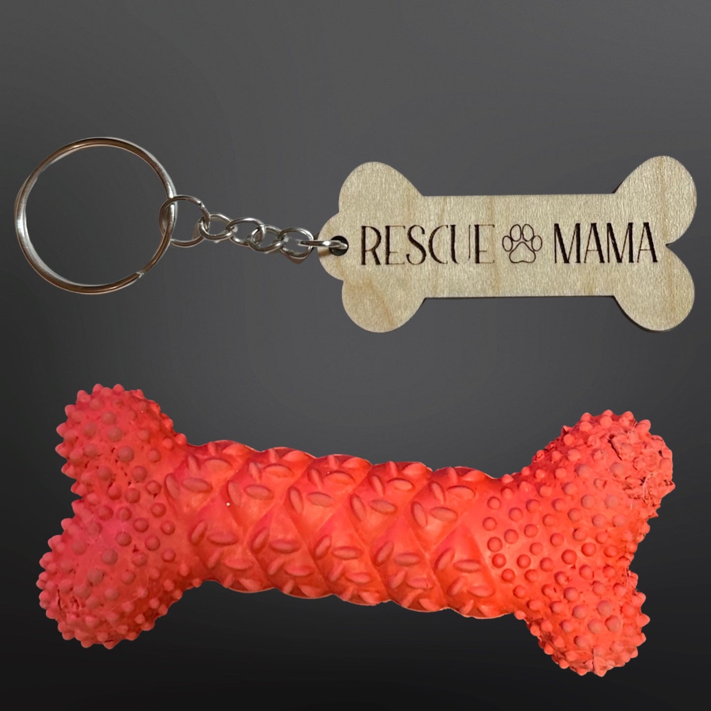 Rescue Mama Laser Cut Lightweight Wood Keychain