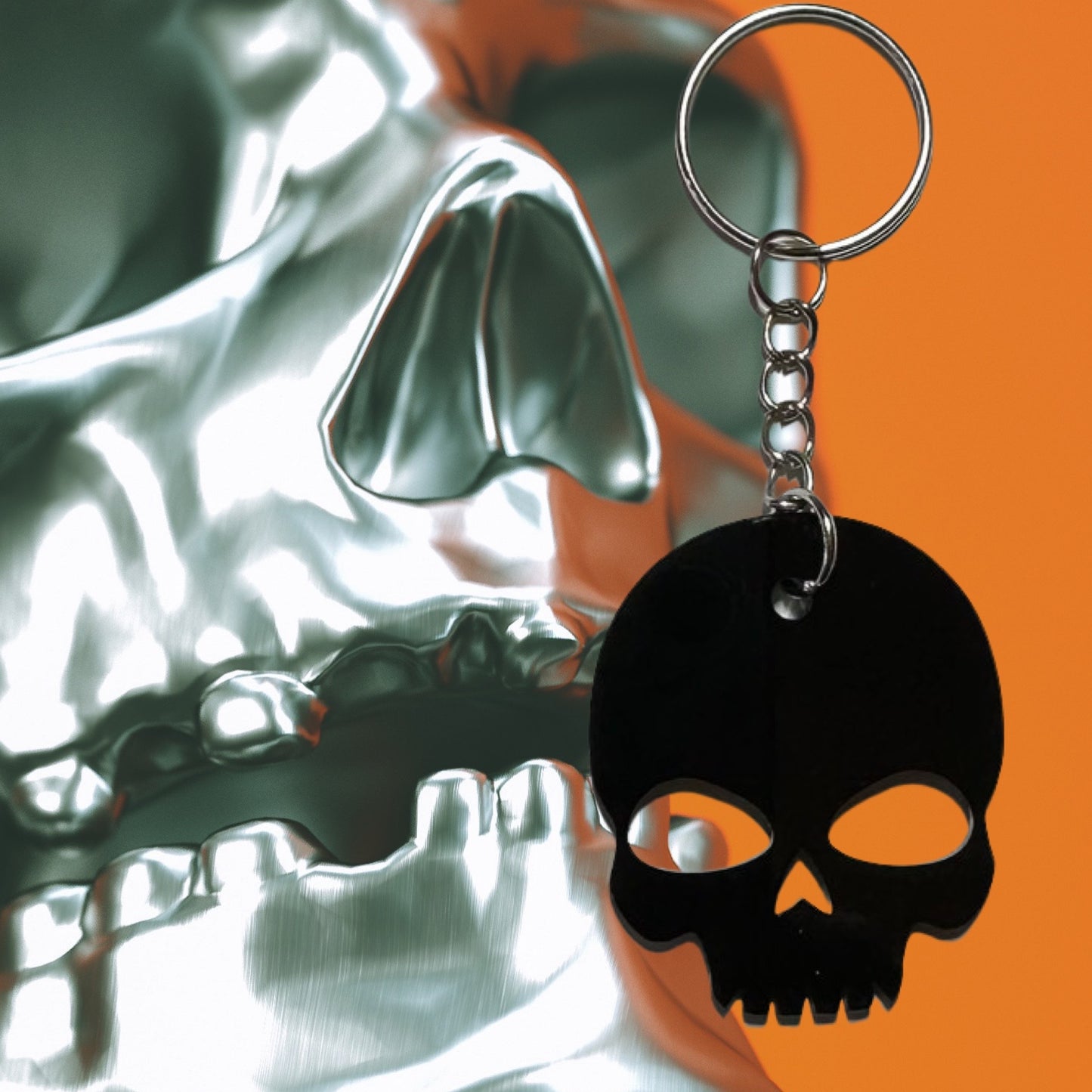 Skull Laser Cut Lightweight Acrylic Keychain