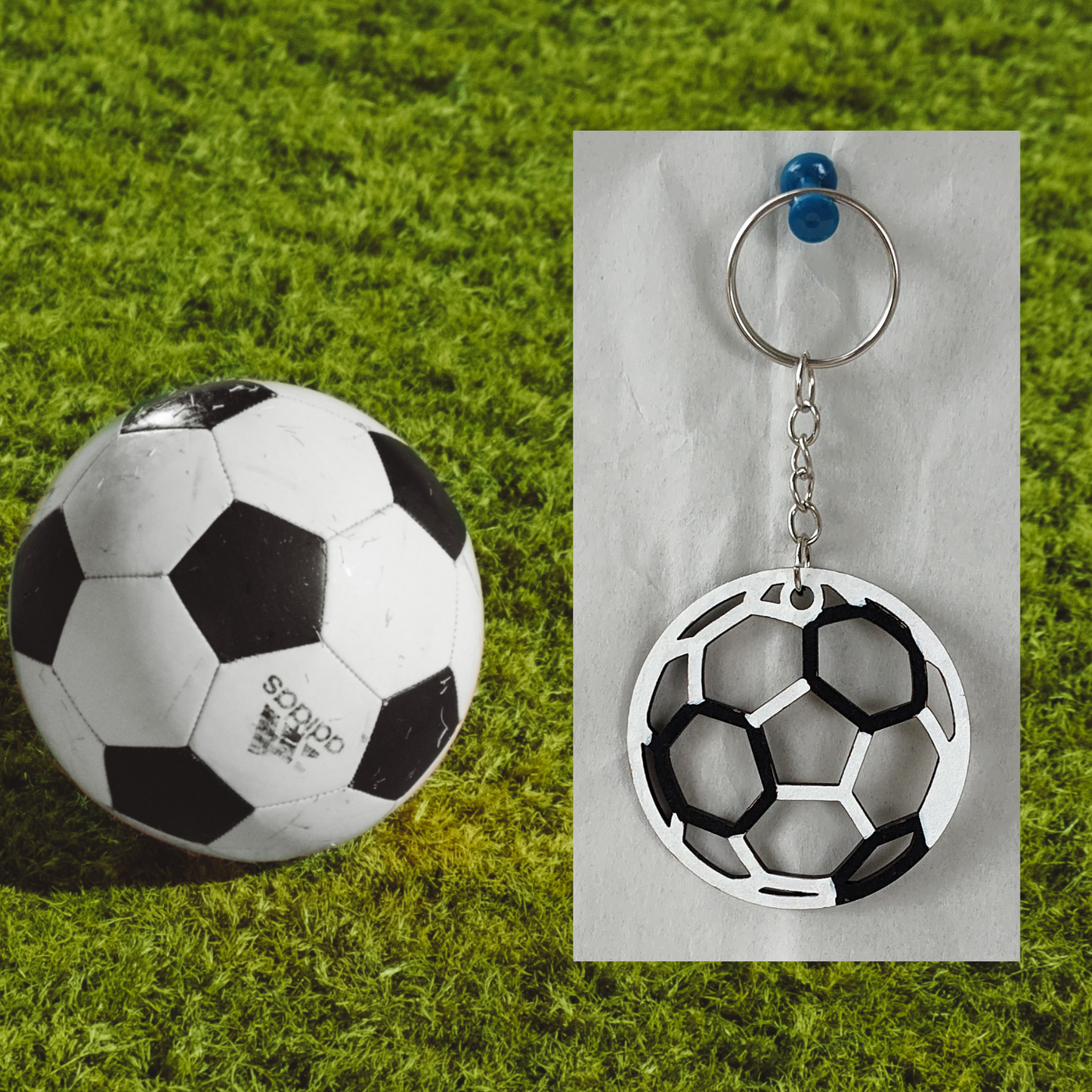 Sports Laser Cut Lightweight Painted Wood Keychains- Multiple Sports Choices