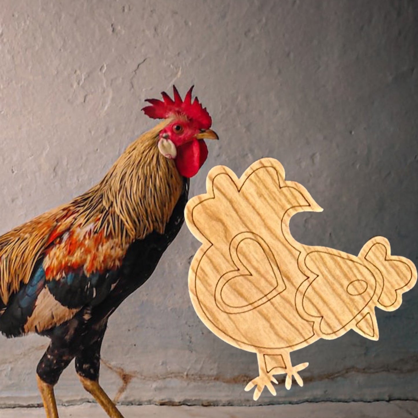 Whimsical Chicken Laser Cut Lightweight Wood Magnets Set of 3